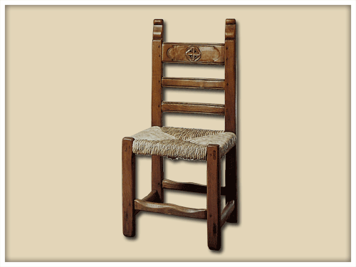 Straw-bottomed chair