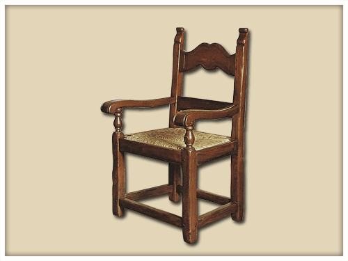 Straw-bottomed chair